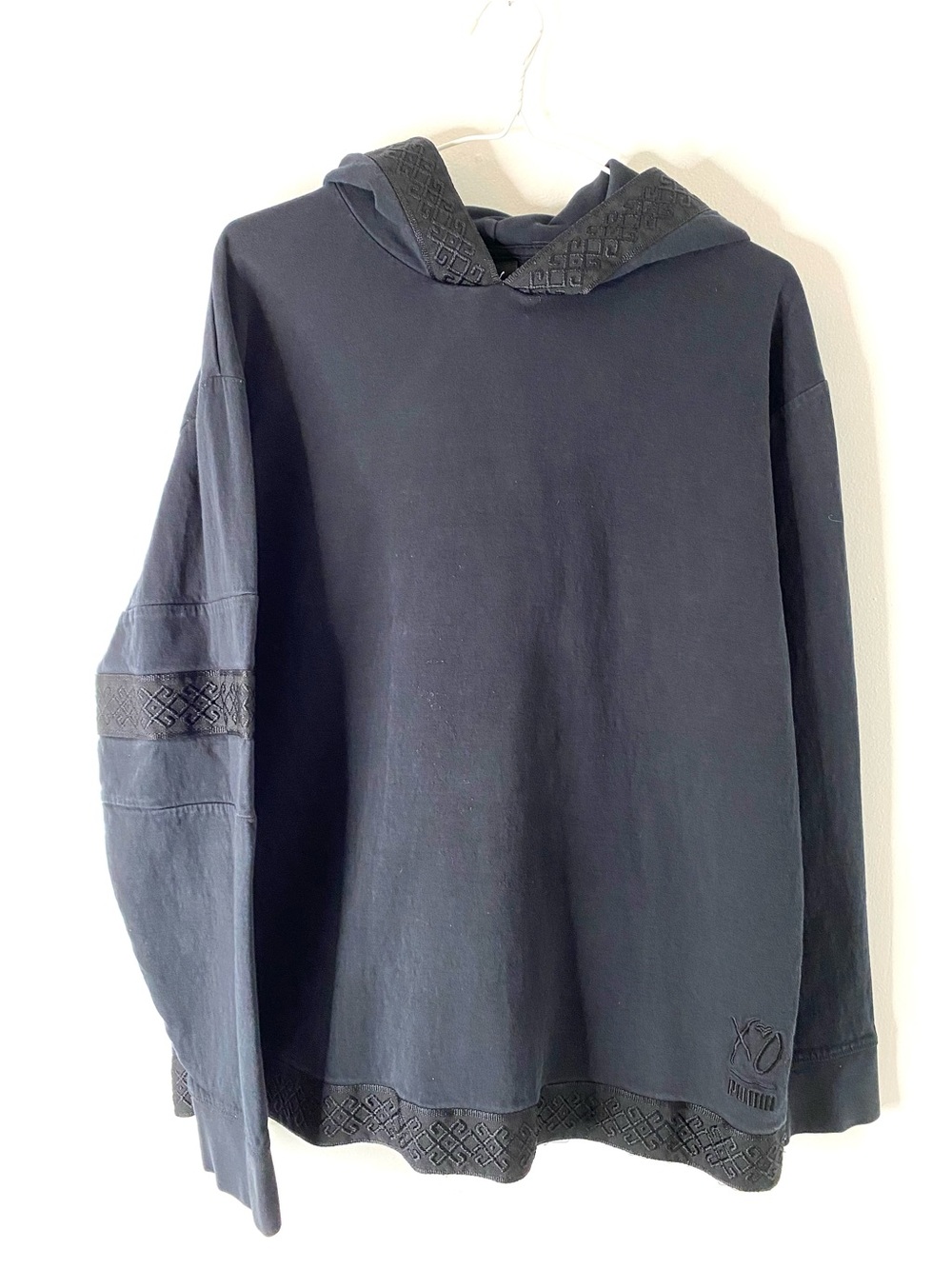 PUMA x XO by The Weeknd Black Embroidered Hooded Sweatshirt Oversized Streetwear